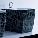 Bidet závěsný  Olympic s černo-bílým dekorem