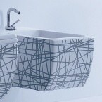 Bidet stojící  Olympic s bílo-černým dekorem