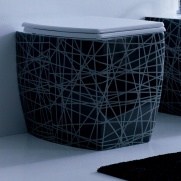 WC závěsný Olympic s černo-bílým dekorem
