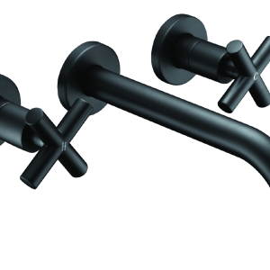 Umyvadlová baterie podomítková | kohoutková | tříprvková | černá mat | CAE 030