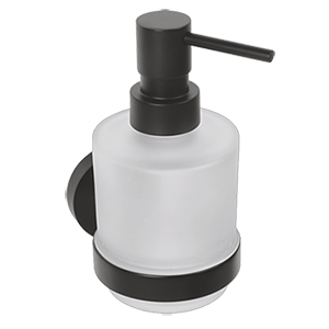 Soap dispenser with a cup of Dark collection - frosted glass