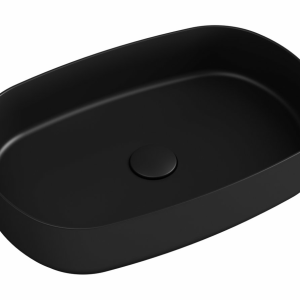 INFINITY OVAL keramické umyvadlo na desku, 55x36 cm, černá
