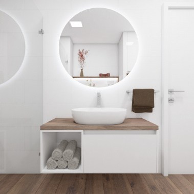 Elegantní koupelna CASTAGNO WHITE - Pohled na umyvadlo
