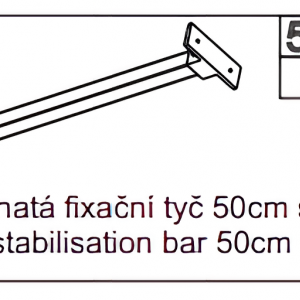 Fixační tyč čtvercová 50cm | strop