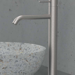 Stojánková umyvadlová baterie | páková | vysoká | broušená nerez | X STYLE INOX