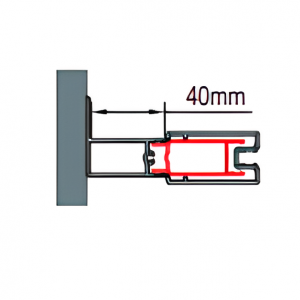 Stohovací profil k rozšíření dveří nebo boční stěny ke zdi o 40 mm | chrom | 1998