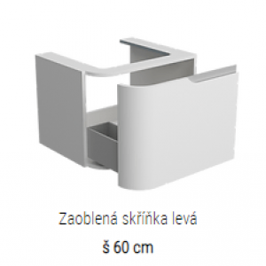 Skříňka s výsuvnými kontejnerem pro umyvadlo na položení | DREAM TOP | 60 x 45 x 50 | levá | NCS