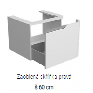 Skříňka s výsuvnými kontejnerem pro umyvadlo na položení | DREAM TOP | 60 x 45 x 50 | pravá | NCS