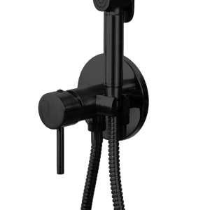 Bidetová baterie | s bidetovou sprškou | podomítková | oválná | černá mat | X STYLE