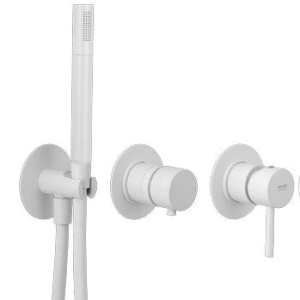 Bathtub faucet fixtures wall concealed | lever | mechanical | white mattte | X STYLE