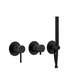 Bathtub faucet fixtures wall concealed | lever | mechanical | black mattte | X STYLE