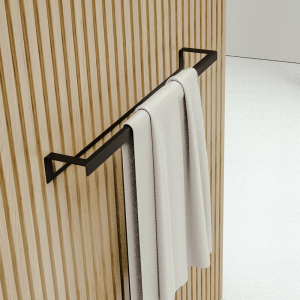 Kovový držák na ručníky jednoduchý | Lugano | S | černý