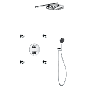 Sprchový set Circulo pákový podomítkový s ruční sprchou a masážními tryskami