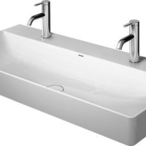 Umyvadlo do nábytku | DuraSquare | 1000 x 470 x 110 | bílé WonderGliss | bez přepadu vč.neuzavíratelného keramického ventilu
