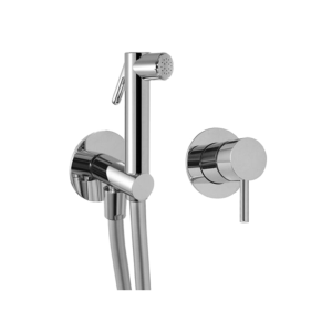 Bidetová baterie | s bidetovou sprškou | podomítková | vroubkovaná páčka | chrom lesk | CURVY | horní díl