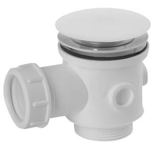 Vanová odtoková souprava Click Clack pro vany bez přepadu | bílá mat