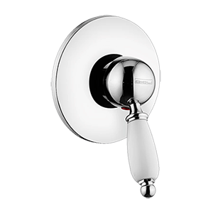 Podomítkový modul RETRO | pákový | jednocestný | bílá keramika + chrom lesk