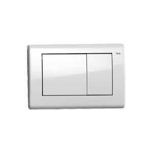 Ovládací WC modul Planus dvojčinný kovový bílá lesk
