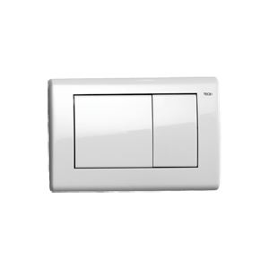 Ovládací WC modul Planus dvojčinný kovový matně bílý 