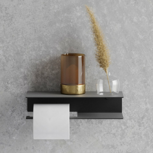Kovový nástěnný držák na toaletní papír Lugano | M | pravá | černá