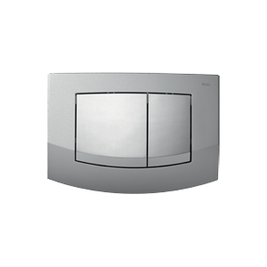 Ovládací WC modul  Ambia dvojčinný s deskou z  matného chromu a tlačítky z leštěného chromu