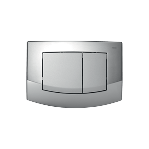 Ovládací WC modul  Ambia dvojčinný s deskou z  leštěného chromu a tlačítky z matného chromu