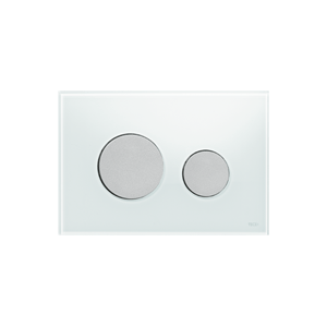 Ovládací WC modul Loop s mléčným sklem a tlačítky z matného chromu