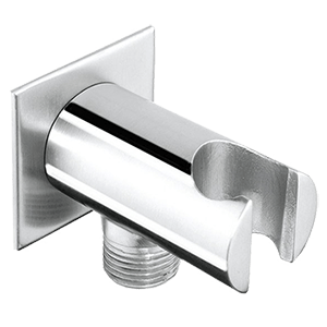 Pevný držák sprchy s vyústěním | kruhový | chrom