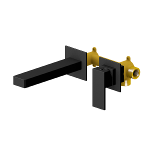 Wash basin faucets wall concealed | two -elementary | black mattte | CUBE