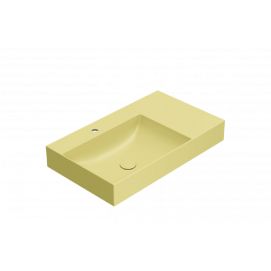 Umyvadlo T-EDGE | 800x470x120 | s otvorem pro baterii | Hořčicově žlutá mat