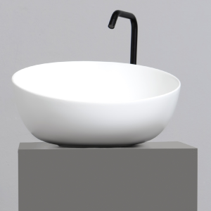 Umyvadlo DOME OBLIQUO 450 x 450 x 240 mm | na desku | oblé | Bílá lesk