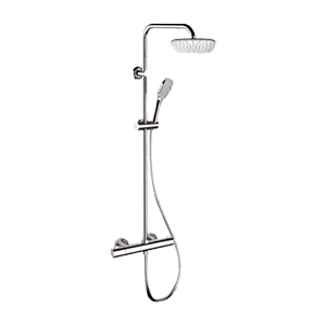EQ | Sprchový set X STYLE | nástěnný | tertmostatický | 200 x 200 mm | chrom černý broušený