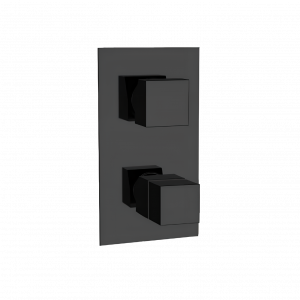 Podomítkový modul QUBIKA THERMO | dvoucestný | termostatický | černá mat