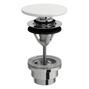 Odpadní ventil se zátkou click-clack | keramická krytka SaphirKeramik | bílá lesk