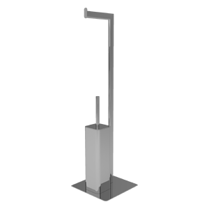 Držák toaletního papíru a WC kartáče PERFECTO | ve tvaru písmene L | hranatý | volně stojící