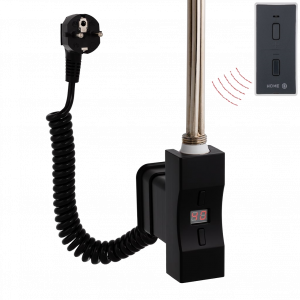 Topná tyč | Home Plus obdélníkový profil s dálkovým ovladačem | černá | 300W | s připojovacím kabelem se zástrčkou