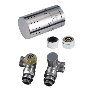 Termostatický set úhlový – triaxiální | chrom | levá | připojení na měděné trubky ø 15 mm