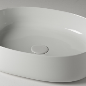 Sinks JUMPER | 500 x 400 x 130 | vessel sinks | curved | White gloss