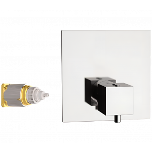 Podomítkový modul QUBIKA | vrchní díl pákový jednocestný | termostatický | chrom lesk