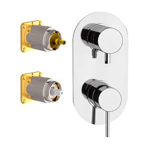 Podomítkový modul dvoucestný | pákový | chrom lesk | X STYLE | horní díl