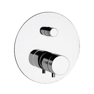 NT09 | Podomítkový modul MINIMAL THERMO | pákový dvoucestný | termostatický | chrom černý broušený