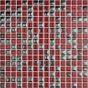 Mozaika Oxide 30 Red & Silver | 18x18mm | lesk