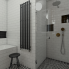 Retro koupelna BLACK & WHITE - Pohled od vstupu do sprchy