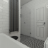 Retro koupelna BLACK & WHITE - Pohled z vany na sprchu