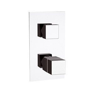 Podomítkový modul QUBIKA THERMO | dvoucestný | termostatický | chrom lesk