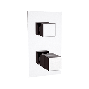 QT92 | Podomítkový modul QUBIKA THERMO | dvoucestný | termostatický | chrom lesk