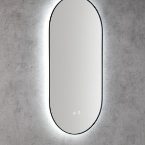LED podsvícené zrcadlo | senzor | SHARON | 450 x 900 | černá