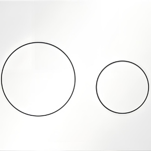 Ovládací WC modul  Loop z bílého plastu a bílými tlačítky z plastu