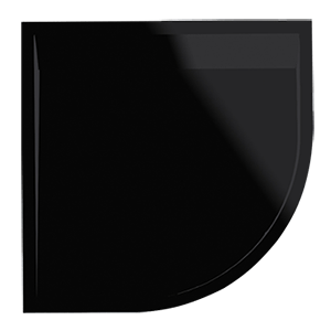 ILA - WIR čtvrtkruhová vanička černá 800x800