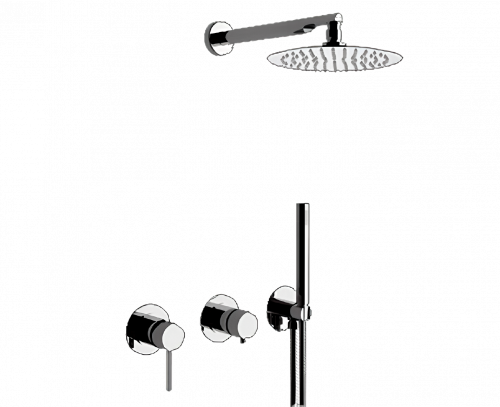 Sprchový set X STYLE | podomítkový | se závěsnou hlavicí | Ø 200 mm | chrom černý